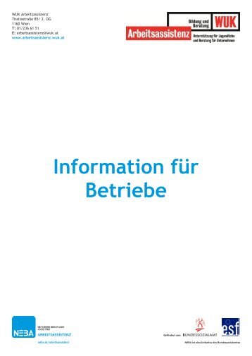 Information fÃ¼r Betriebe - wuk bildung und beratung