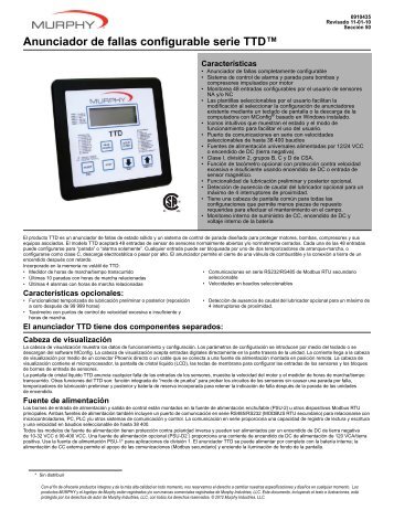 Anunciador de fallas configurable serie TTDâ¢ - Murphy