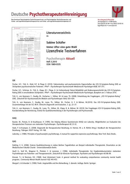 Literaturverzeichnis - DPtV