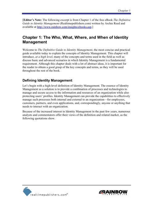 The Definitive Guide to Identity Management