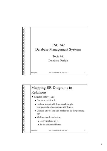 Mapping ER Diagrams to Relations - Dr. Peng Ning