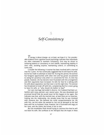 Self-Consistency - American Institute for Cognitive Therapy