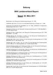 Satzung BKK Landesverband Bayern Stand: 25. MÃ¤rz 2011