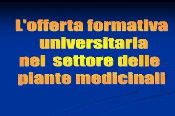 L'offerta formativa universitaria nel settore delle ... - Enrico Avanzi