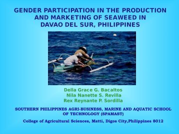 gender participation in the production and marketing of seaweed in ...