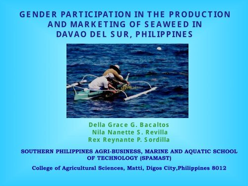 gender participation in the production and marketing of seaweed in ...