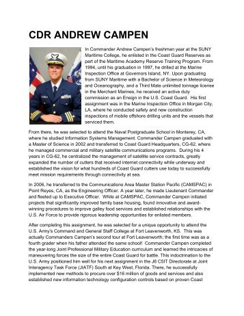Cmdr. Andrew T. Campen bio - US Coast Guard Digital Newsroom