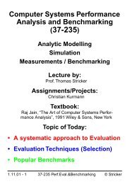 Computer Systems Performance Analysis and Benchmarking (37-235)