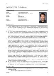 CURRICULUM VITAE – Tobias C. Larsson