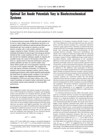 Optimal Set Anode Potentials Vary in Bioelectrochemical Systems