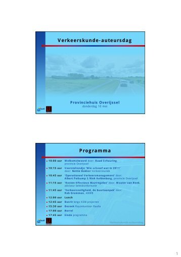 Klik hier voor een overzicht van de presentaties die ... - Verkeerskunde