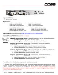 Cobb Evo X Maps Mitsubishi Evolution X Map Notes - Cobb Tuning