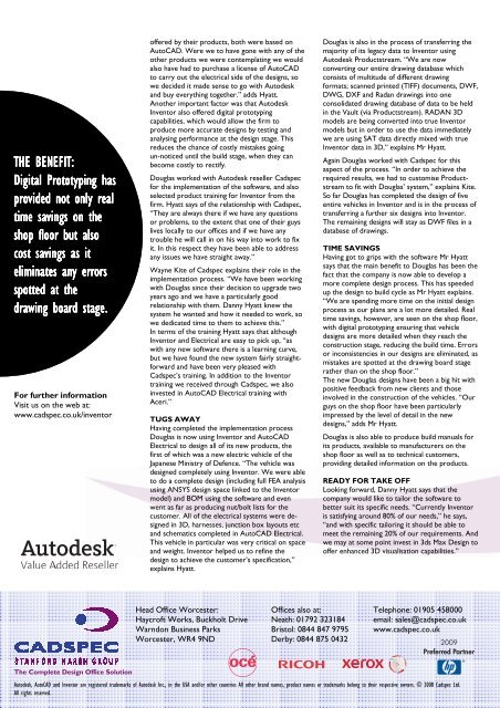 Douglas Equipment Casestudy (PDF 1264 Kb) - Cadspec