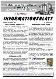 Infoblatt September 2011 - Landesverband der Gehörlosen Bremen ...