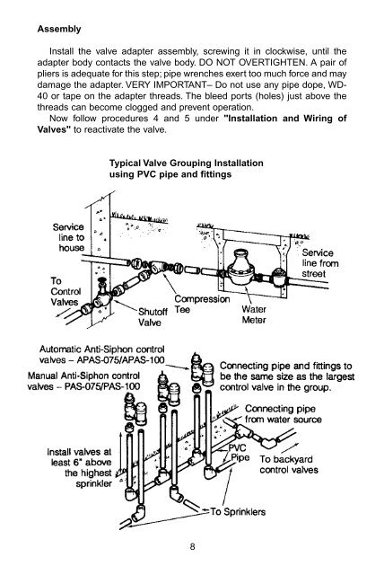 owner's manual for electric valves manual del propietario ... - Rain Bird