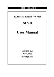 13.56MHz RFID Reader - SL500 User Manual