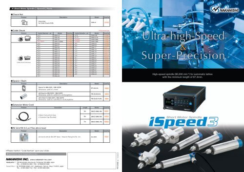 High-speed spindle (80,000 min-1) for automatic lathes with the ...