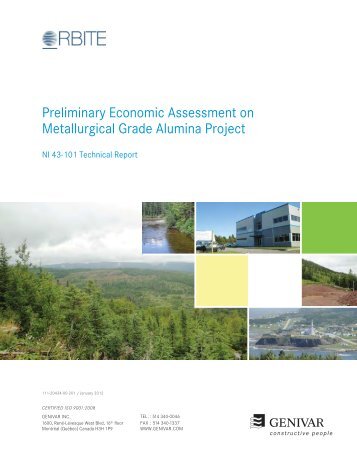 Preliminary Economic Assessment on Metallurgical Grade Alumina ...