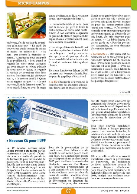 Magazine Te U'i Mata nÂ° 26 - UniversitÃ© de la PolynÃ©sie FranÃ§aise