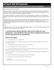 Job Search Skills Self-Assessment - Yale University