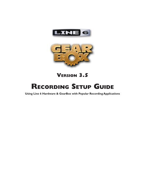 Line 6 GearBox 3.5 - Recording Setup Guide - MIDI Manuals