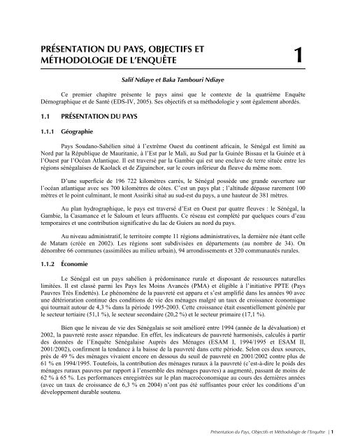 EnquÃªte DÃ©mographique et de SantÃ© SÃ©nÃ©gal 2005 ... - Measure DHS