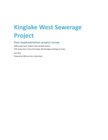 Kinglake West Sewerage Project - Yarra Valley Water