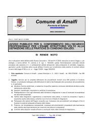 Avviso di Selezione condono - Comune di Amalfi