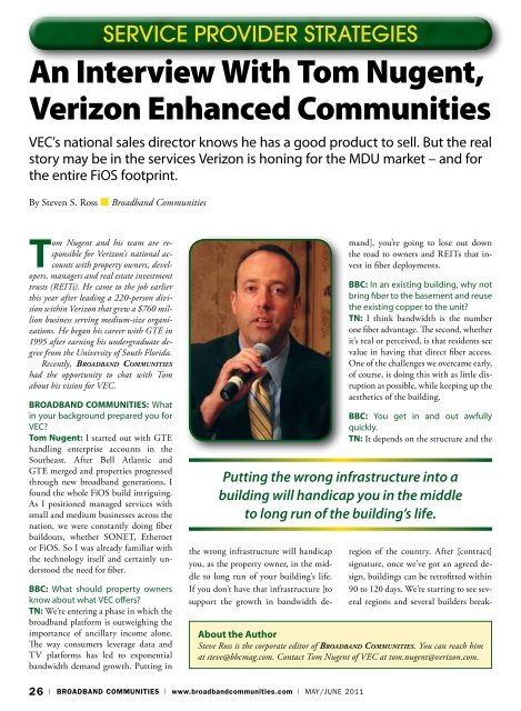 An Interview With Tom Nugent, Verizon Enhanced Communities