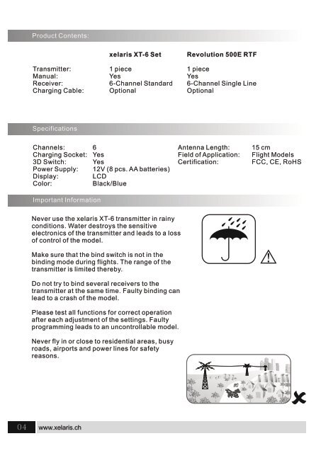 Product Contents Xelaris