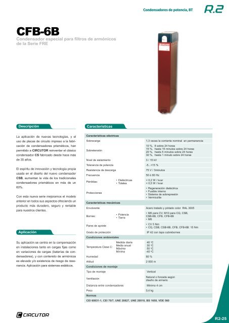 Condensadores de potencia, BT - Circutor