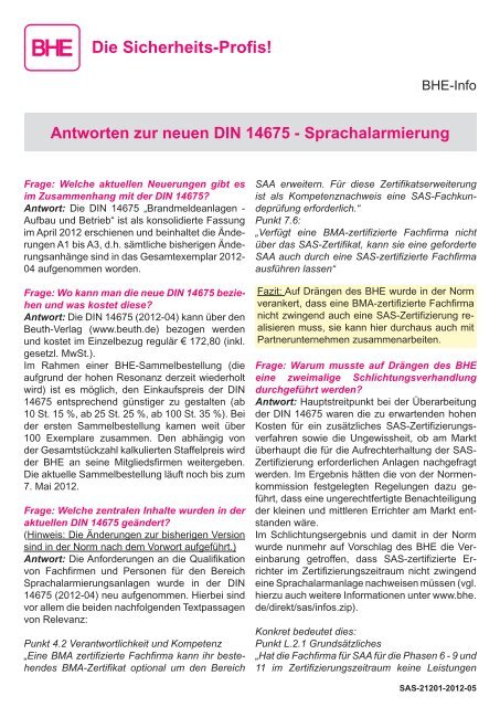 Antworten zur neuen DIN 14675 - Security