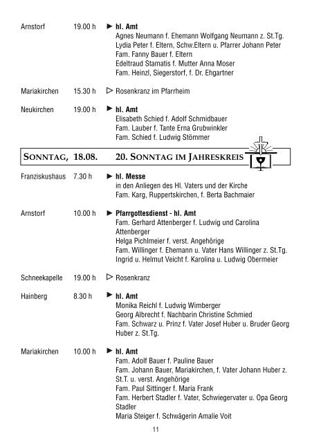 Pfarrbrief 05.08. - Arnstorf