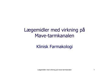 Lægemidler med virkning på Mave-tarmkanalen