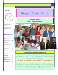 Regional Newsletter - Pacific Region ACPE