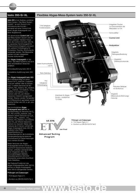 Messgeräte für Abgas und Emission - Testo AG