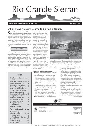 Oil and Gas Activity Returns to Santa Fe County - Rio Grande Chapter