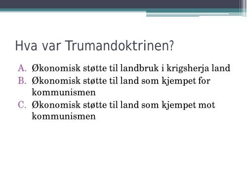 quiz om den Kalde Krigen - Lesesenteret