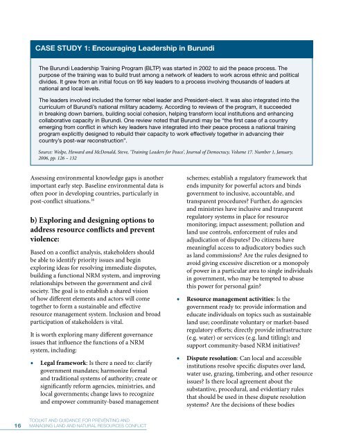 Strengthening capacity - Disasters and Conflicts - UNEP