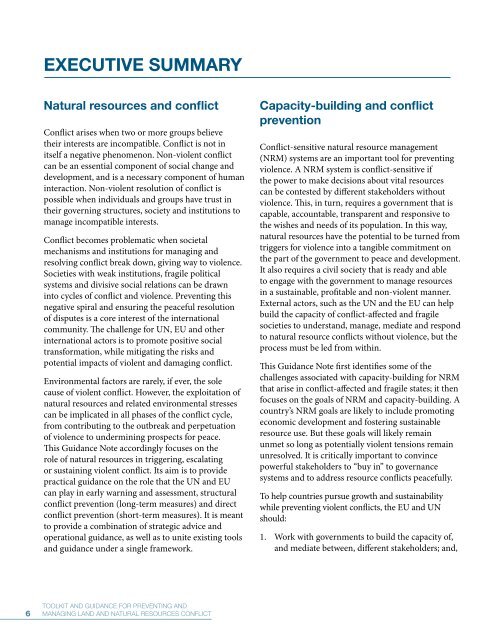 Strengthening capacity - Disasters and Conflicts - UNEP