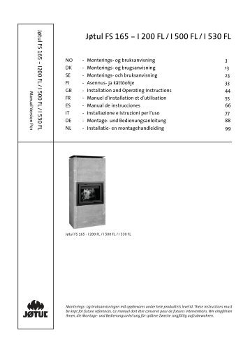 Manual de instalaciÃ³n - JÃ¸tul stoves and fireplaces