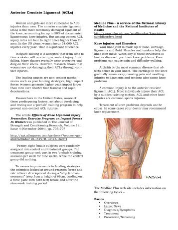 ACLs - Ice skating resources