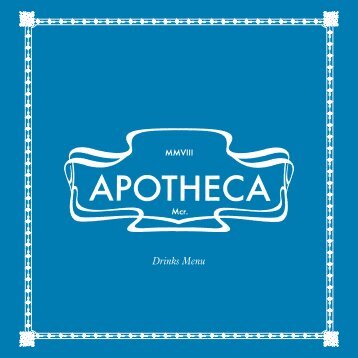 Drinks Menu - Apotheca