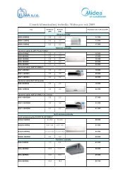 CennÃ­k bytovÃ½ch sÃ³lo a multisplitovÃ½ch klimatizÃ¡ciÃ­ Midea.
