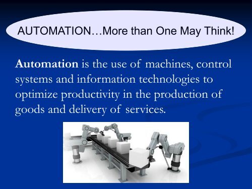 Plant Automation and New Challenges for 3-A Design (PDF)