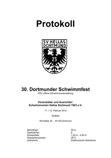 Pro Protokoll - DÃ¼sseldorfer Schwimmclub 1898 eV