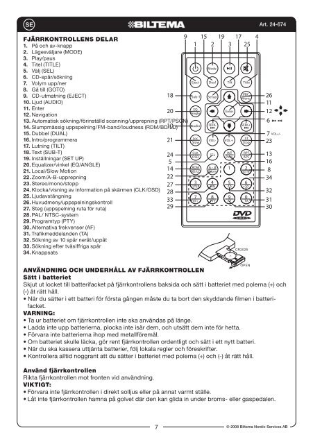 Bilstereo DVD Bilstereo DVD Autostereo DVD BilrADio DVD - Biltema