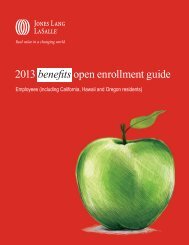 2013 benefits open enrollment guide - Jones Lang LaSalle