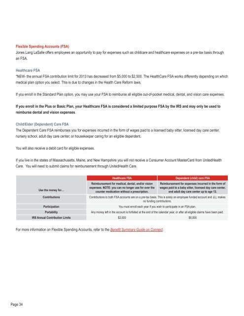 2013 benefits open enrollment guide - Jones Lang LaSalle