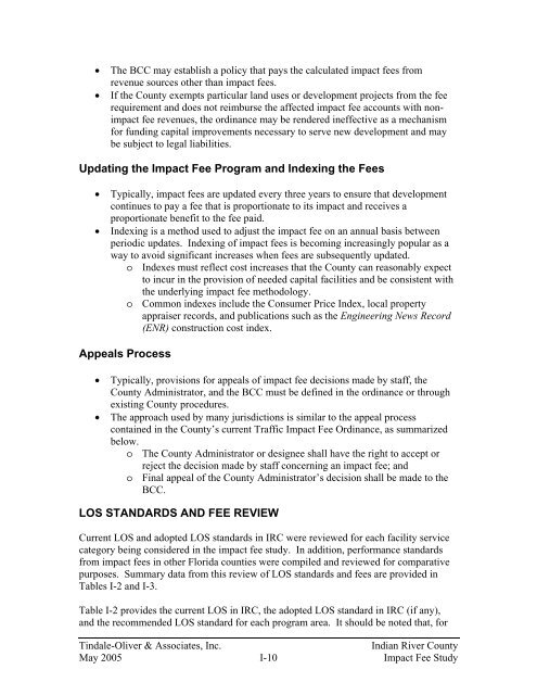 Indian River County Impact Fee Study Final Report - irccdd.com